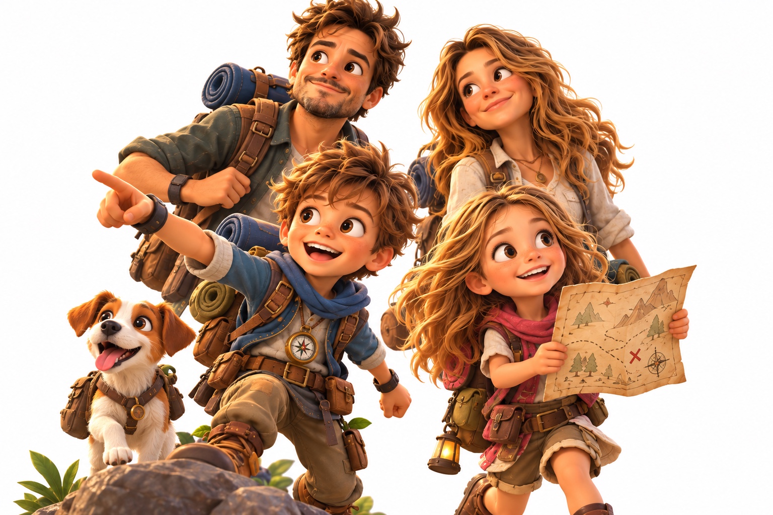 La famille devenue personnages d’aventure